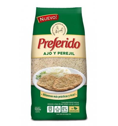 PREFERIDO PAN RALLADO 500 GRS AJO Y PEREJIL