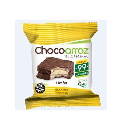 ALFAJOR CHOCOARROZ LIMON 22 GRS.