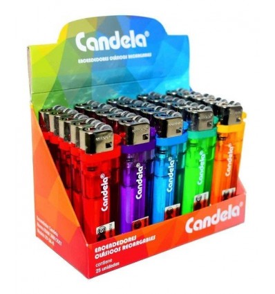 ENCENDEDOR CANDELA TRANSPARENTE 25 UNIDADES