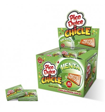 CHICLE GLOBO PICO DULCE MENTA C/TATTO 80 UNI S/TACC 