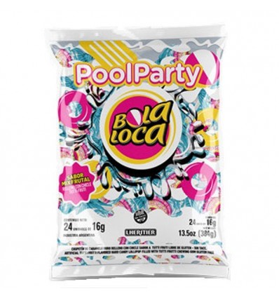 CHUPETIN BOLA LOCA POOL PARTY 24U SIN TACC