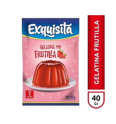 EXQUISITA GELATINA FRUTILLA SOBRE 40 GRS