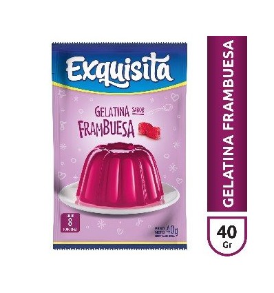 EXQUISITA GELATINA FRAMBUESA SOBRE 40 GRS
