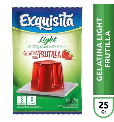 EXQUISITA GELATINA LIGHT FRUTILLA SOBRE 25 GRS
