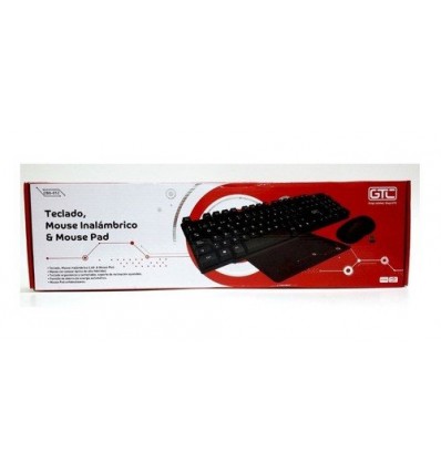 TECLADO - MOUSE INALAMBRICO & MOUSE PAD GTC