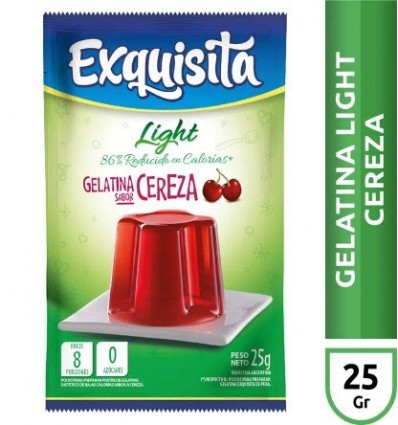 EXQUISITA GELATINA LIGHT CEREZA SOBRE 25 GRS 