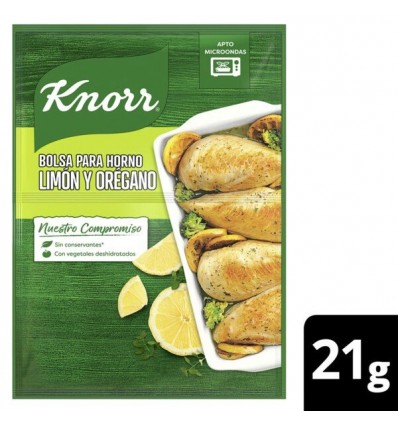 KNORR BOLSA PARA HORNO LIMON OREGANO 21 GRS
