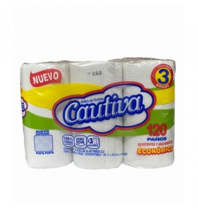 ROLLO DE COCINA LA CAUTIVA X3 UNIDADES