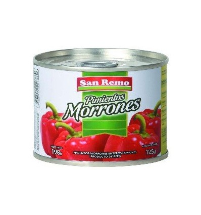 PIMIENTOS MORRONES ENTEROS EN LATA SAN REMO 210GS