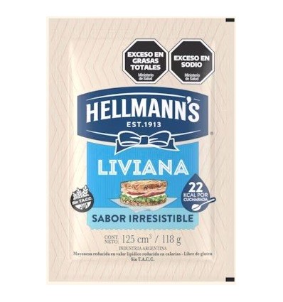 HELLMANN'S MAYONESA LIVIANA 118 GRS