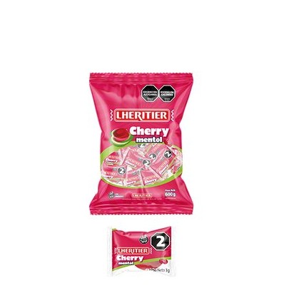 CARAMELO DURO CHERRY-MENTOL LHERITIER 600 GRS