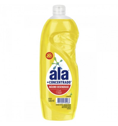 ALA CONCENTRADO LAVA VAJILLA LIMON BOT 500 ML