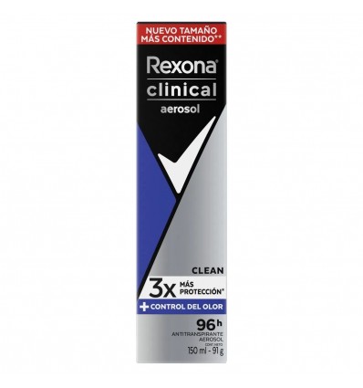 REXONA MEN CLINICAL AEROSOL CLEAN 96 HRS 91 GRS