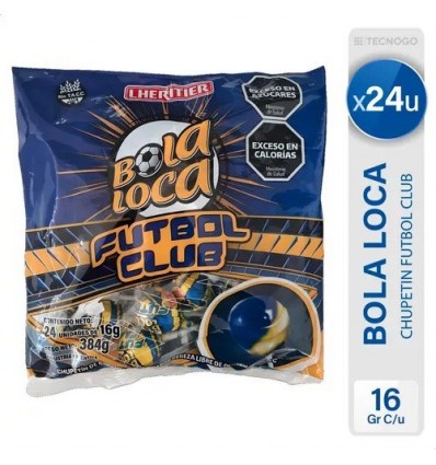 CHUPETIN BOLA LOCA FUTBOL "BOCA" 24 UNID