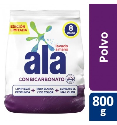 ALA POLVO LAV A MANO C/BIC MAX BLANCURA 800 GRS