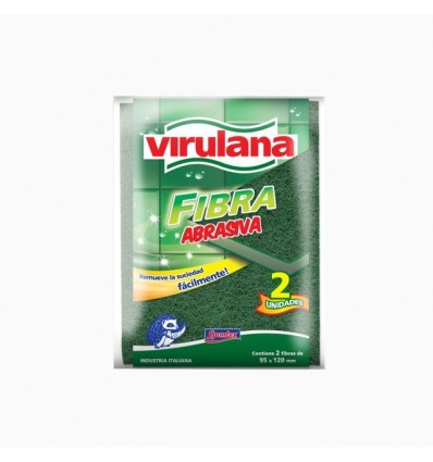 ESPONJA VIRULANA FIBRA ABRASIVA VERDE X2