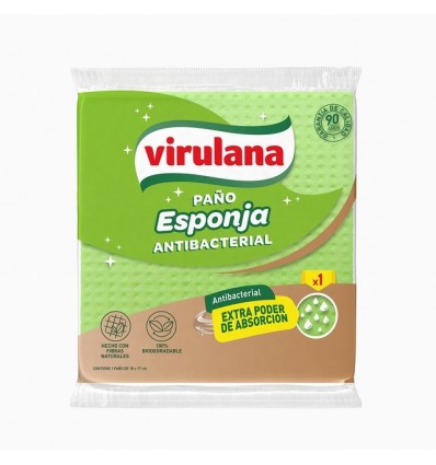 PAÑO ESPONJA ANTIBACTERIAL VIRULANA X1