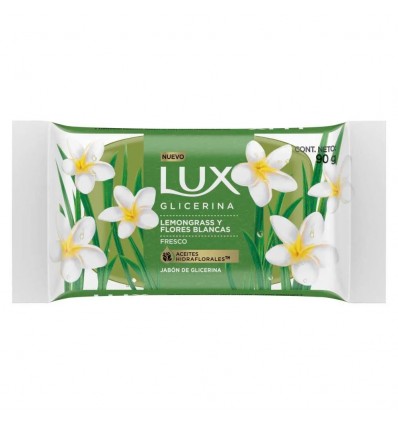 JABON LUX GLICERINA LEMONGRASS Y FLORES BLANCAS 90G