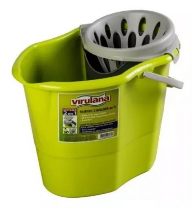 VIRULANA BALDE CON ESCURRIDOR 12 LITROS 
