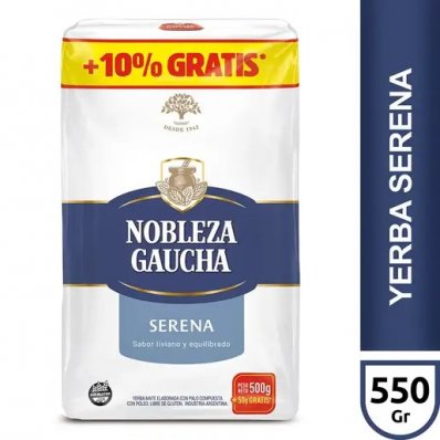 YERBA NOBLEZA GAUCHA SERENA 550G