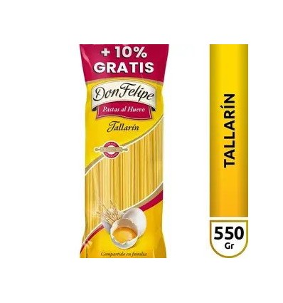 FIDEOS DON FELIPE TALLARIN 500GRS + 50 GRS