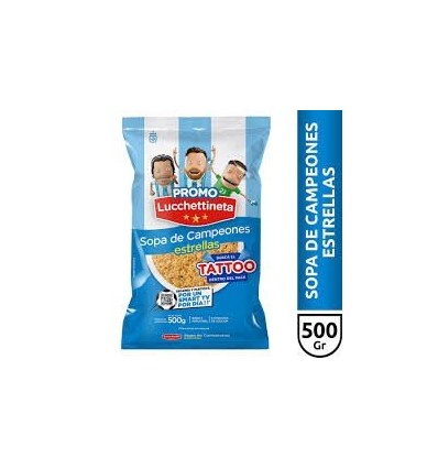 FIDEO LUCCHETTI 500 GRS SOPA DE CAMPEONES "ESTRELLAS"