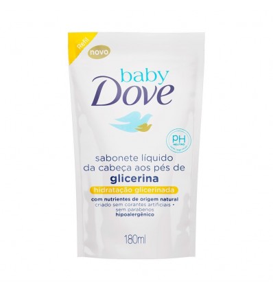 DOVE BABY JABON LIQUIDO GLIC RFL 180ML NE