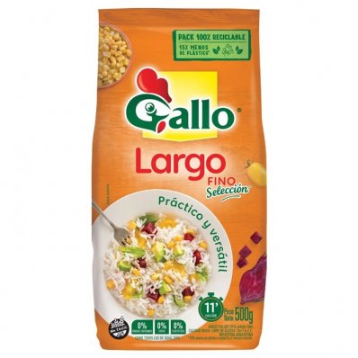 ARROZ GALLO L. FINO BOLSA 500GRS