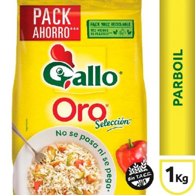 ARROZ GALLO ORO PARBOIL BOLSA 1KG SIN TACC