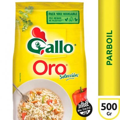 ARROZ GALLO ORO PARBOIL BOLSA 500 GRS SIN TACC