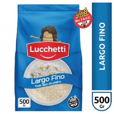 ARROZ LUCCHETTI 500GRS LARGO FINO BOLSA S/TACC