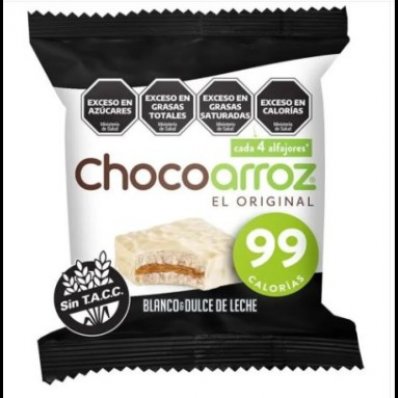 ALFAJOR CHOCOARROZ BLANCO DDL 22GRS